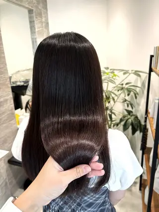 ロング 予約 停止のヘアスタイル