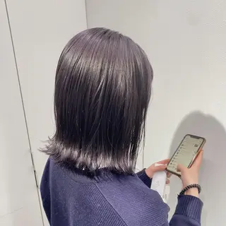セミロング カラー ヘアアレンジ ネイル マツエク・マツパ ベージュグレージュ 💕しゅーじ💕のヘアスタイル