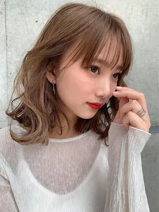 ミディアム カラー ⛄️冬の透明感 カラー⛄️大西のヘアスタイル