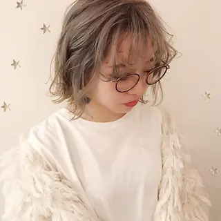 ミディアム カラー 市川 千夏のヘアスタイル