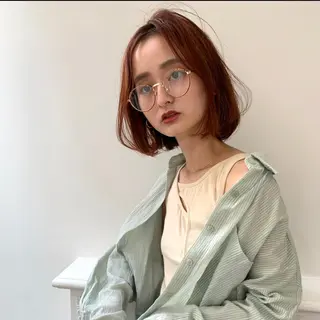 ミディアム カラー ヘアアレンジ stylist店長 岡本真依のヘアスタイル