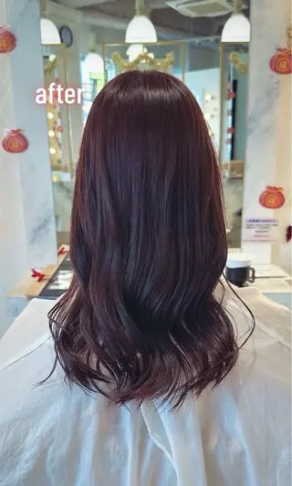 セミロング カラー 畑中 夢のヘアスタイル