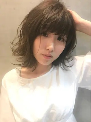 ミディアム カラー 篠塚 純のヘアスタイル