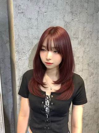 セミロング 透明感ダブルカラー/ レイヤー💕miyuのヘアスタイル