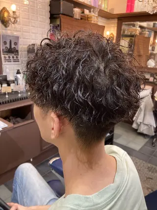ショート パーマ メンズ ルピナス中田店長 山口大地のヘアスタイル