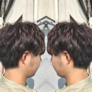 ショート カラー パーマ 重政 和樹のヘアスタイル