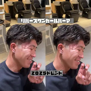 ショート パーマ 山内 優成のヘアスタイル