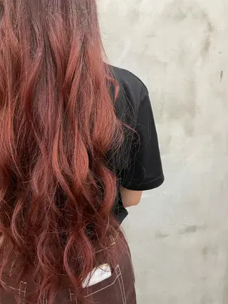 ロング カラー 【ピンク/韓国ヘア/ ヘアセット】亜海のヘアスタイル