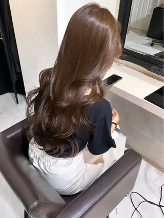 ロング カラー レイヤー/ラベンダー オージュア/枝元唯のヘアスタイル