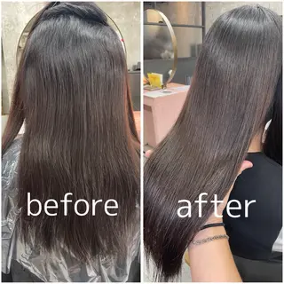 ロング 暖色カラー/オリーブ /ミニボブ/白柳美空のヘアスタイル