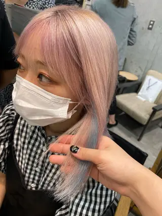 ミディアム カラー ブリーチなしカラー RURI🩵のヘアスタイル