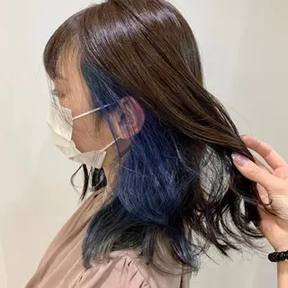 ロング カラー ヘアアレンジ ハイトーン特化 川井優汰のヘアスタイル