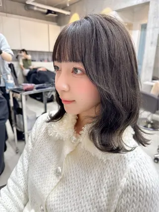 ミディアム うる艶ヘア♡韓国好き 透明感　shotaのヘアスタイル