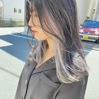 ロング カラー ヘアアレンジ ハイトーンカラー🌈 メンズパーマ鈴木康平のヘアスタイル