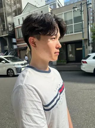 ミディアム パーマ メンズ Rei/ 縮毛矯正/ ハイライトカラー募集のヘアスタイル