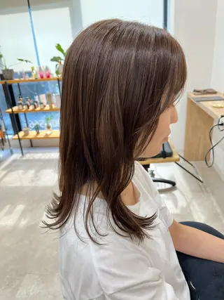 セミロング 暖色ボブ 🍊rikakoのヘアスタイル