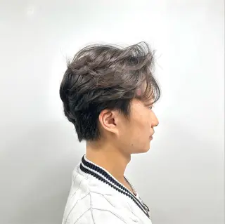 ショート メンズ 🫧RYOグレージュ /透け感カラー🫧のヘアスタイル