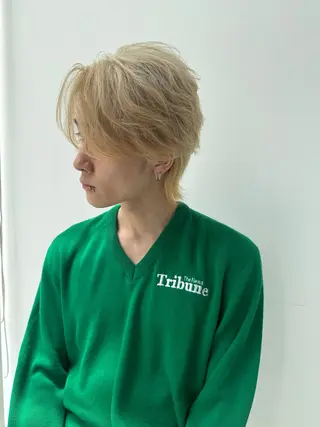 ミディアム メンズ センターパート/ メンズ特化/植田 柊のヘアスタイル