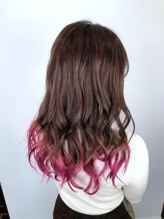 セミロング カラー インナーカラー/ ストレート/奥野洸也のヘアスタイル