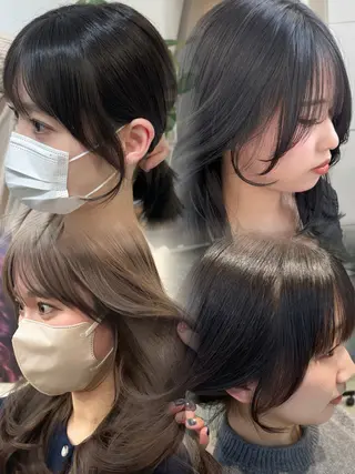 ミディアム yui/ラベンダー/ ピンク/ワインレッドのヘアスタイル