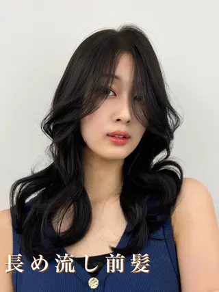 ロング カラー 顔まわりの神様✨ 透明感カラー藤嶋秀幸のヘアスタイル