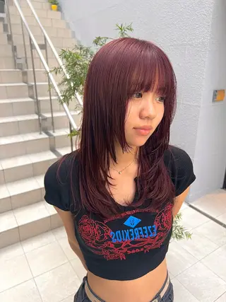 ミディアム カラー うる艶カラー /縮毛矯正✨レオンのヘアスタイル