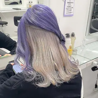 セミロング カラー コテ巻き風パーマ 🦋にこ🦋のヘアスタイル