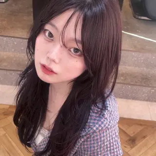 セミロング ハッシュカット🖤✨ 顔周り/韓国ヘアのヘアスタイル