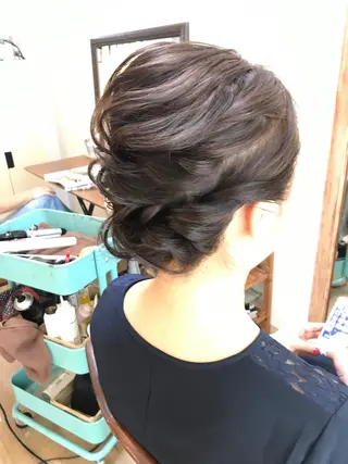 セミロング ヘアアレンジ 早朝✨ヘアセット 着付け/清水玲歌のヘアスタイル