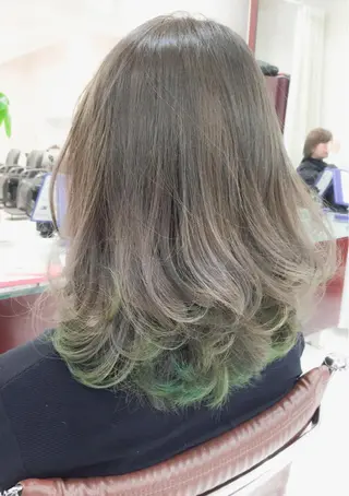 ミディアム カラー ヘアアレンジ モテ髪透明感❤️ デイズヘアカラーのヘアスタイル
