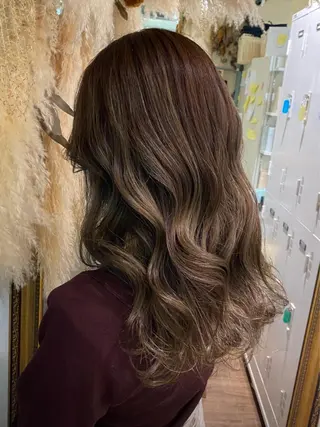 セミロング カラー 透明感カラー/韓国 ヘア🩶yuri🩵のヘアスタイル