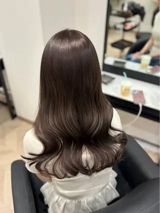 ロング カラー 𝒎𝒐𝒆🩰 名駅/ヘアメ/暖色♡のヘアスタイル