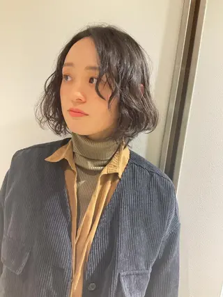 ミディアム パーマ 髪質改善カラー/ボブ 🌻Mutsumiのヘアスタイル