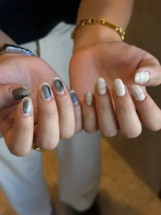 ショート カラー パーマ ヘアアレンジ メンズ キッズ ネイル マツエク・マツパ アイブロウ ar. harajukuのネイルデザイン