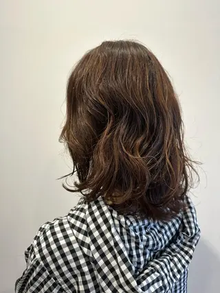 ミディアム パーマ 多田 彩香のヘアスタイル