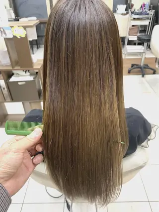 ロング パーマ ブリーチでもできる 縮毛矯正相原慎🌈のヘアスタイル