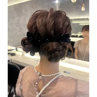 ロング カラー ヘアアレンジ 🖤kana/艶髪/ 韓国風暗髪カラー🖤のヘアスタイル