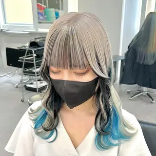 ミディアム カラー ブリーチ&エクステ 🥀ケアカラー特化のヘアスタイル