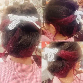 ミディアム ヘアアレンジ 岩谷/ブリーチ 🪽透明感カラーのヘアスタイル