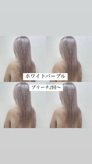 カラー プルシールエクステ/ ハイトーン/ブリーチのヘアスタイル