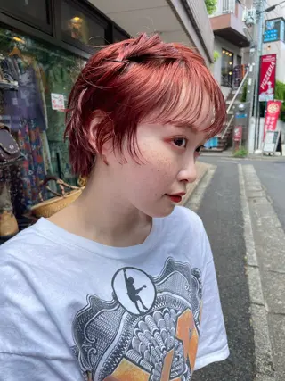ショート カラー ヘアアレンジ satsuki 暖色・ブラウンカラーのヘアスタイル
