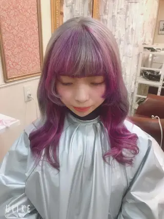 ロング カラー 岩谷/ブリーチ 🪽透明感カラーのヘアスタイル