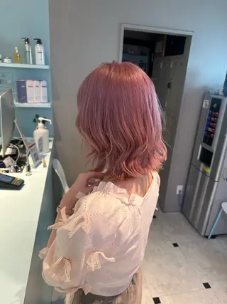 セミロング カラー 暖色🩷透明感カラー ♡Maika♡のヘアスタイル