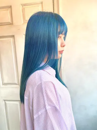 ロング カラー 千 田のヘアスタイル