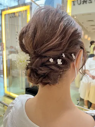 セミロング ヘアアレンジ 駅チカ【ali'i】 アリイ花崎友美☘のヘアスタイル