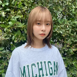 ミディアム カラー ボブ/マンツーマン ミヒラケイタのヘアスタイル
