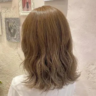ミディアム 韓国風ヘア✻透明感 カラー✻yukaのヘアスタイル