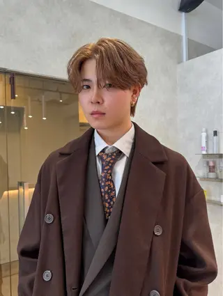 メンズ mahoメンズ/韓国 🦋センターパートのヘアスタイル