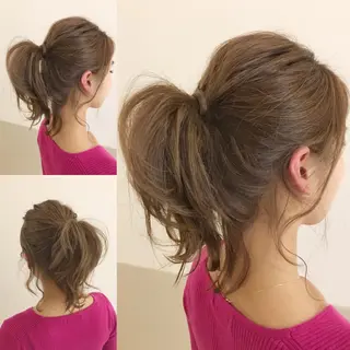 セミロング ヘアアレンジ 中村 侑弘のヘアスタイル