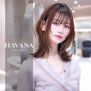 ミディアム カラー ill HAVANA 【レイヤー/韓国】のヘアスタイル